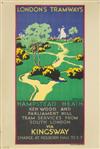 A. MURRAY (DATES UNKNOWN). LONDONS TRAMWAYS / HAMPSTEAD HEATH. 1931. 29x19 inches, 75x50 cm. Waterlow & Sons, London.